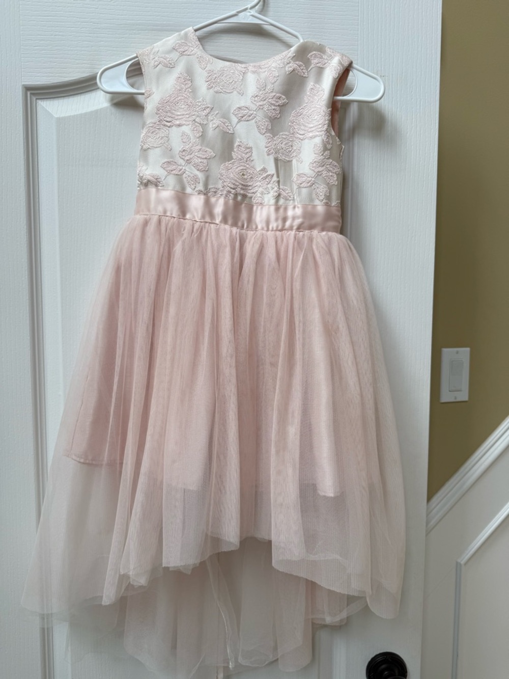 ruby & bloom Blush Pink Floral Embroidered Tulle Dress